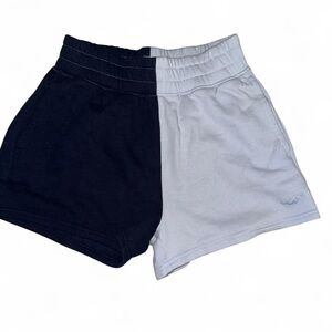 Hollister Split-Color Navy and Baby Blue High Waited Shorts